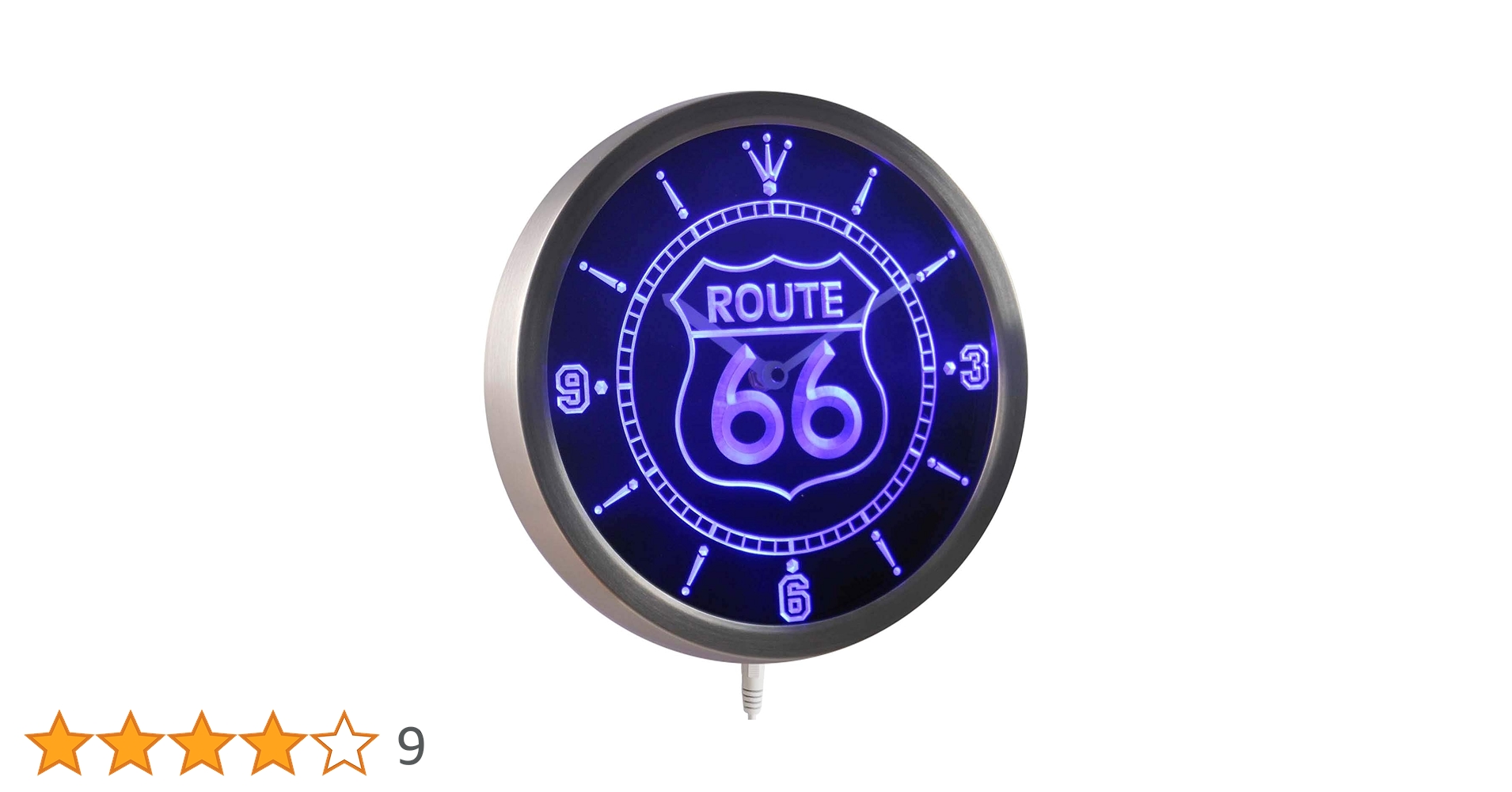 Amazon.co.jp: LEDネオンクロック 壁掛け時計 nc0315-b Route 66 Bar